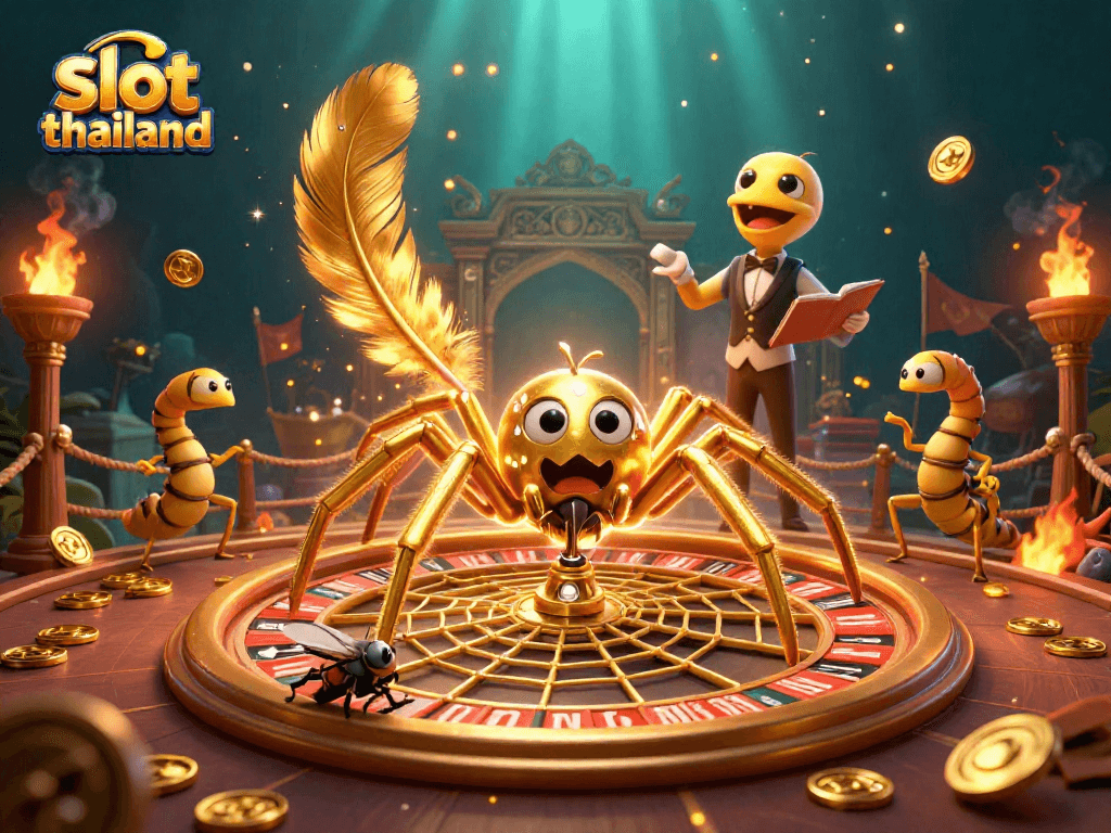 Engage with slot thailand excitement as a fly bets nervously at a roulette wheel web.
