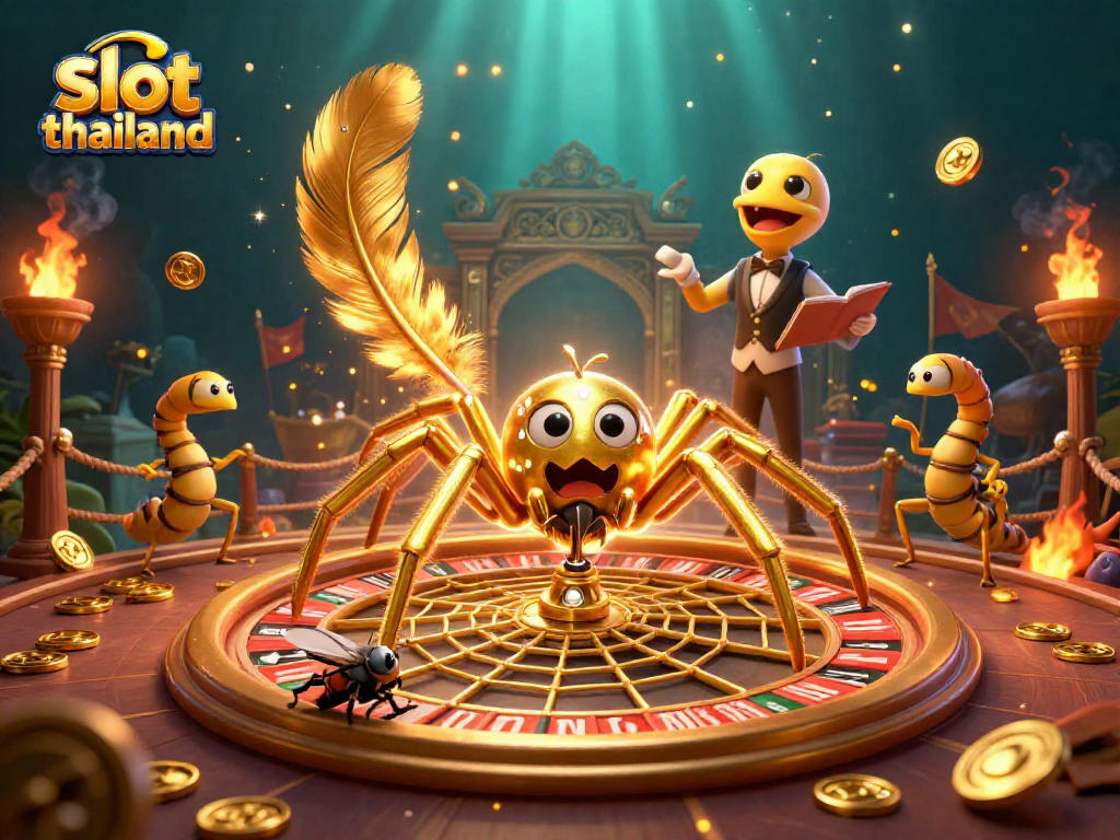 Engage with slot thailand excitement as a fly bets nervously at a roulette wheel web.